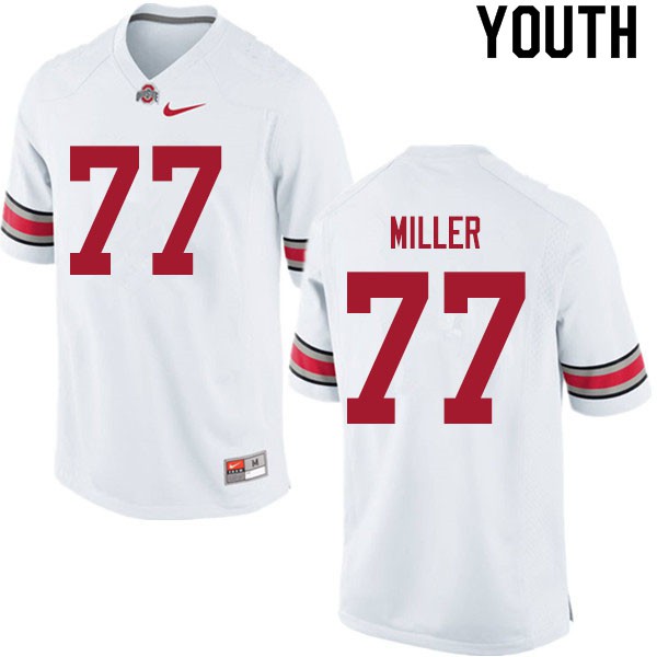 Ohio State Buckeyes #77 Harry Miller Youth Stitch Jersey White